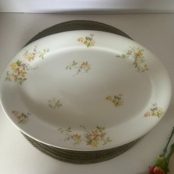 Vtg CF Haviland 15" Serving Platter Limoges Floral Cottage Core France HTF READ - Picture 3 of 7